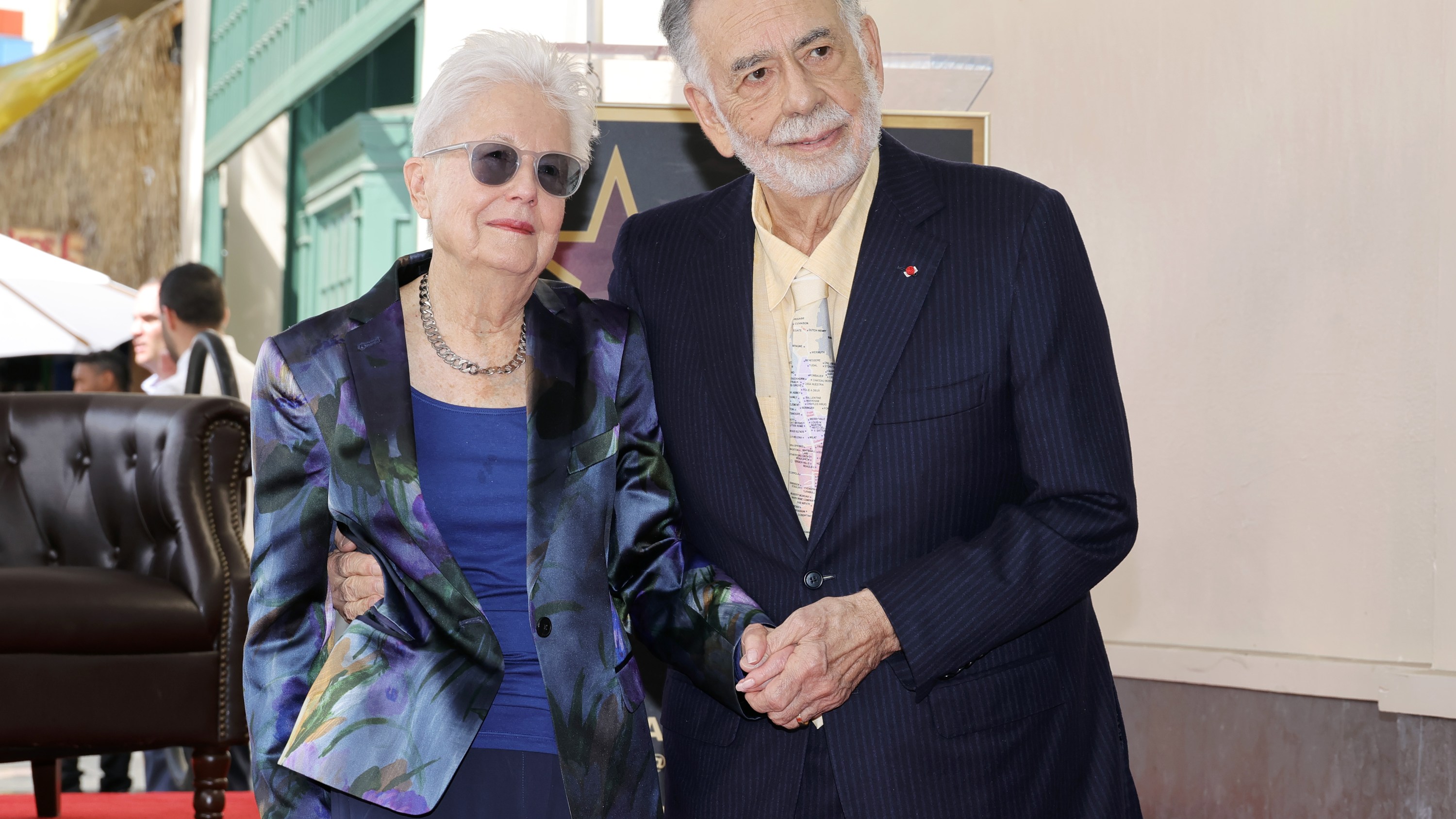 HOLLYWOOD, CALIFORNIA - MARCH 21: (L-R) Eleanor Coppola and Francis Ford Coppola attend the Hollywood Walk of Fame Star Ceremony for Director Francis Ford Coppola on March 21, 2022 in Hollywood, California. (Photo by Kevin Winter/Getty Images)