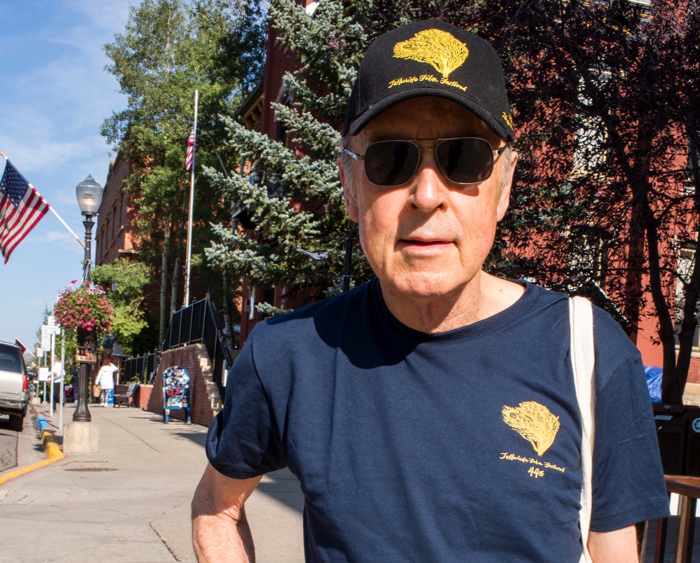 The late Tom Luddy, who died in February 2023, at the Telluride Film Festival