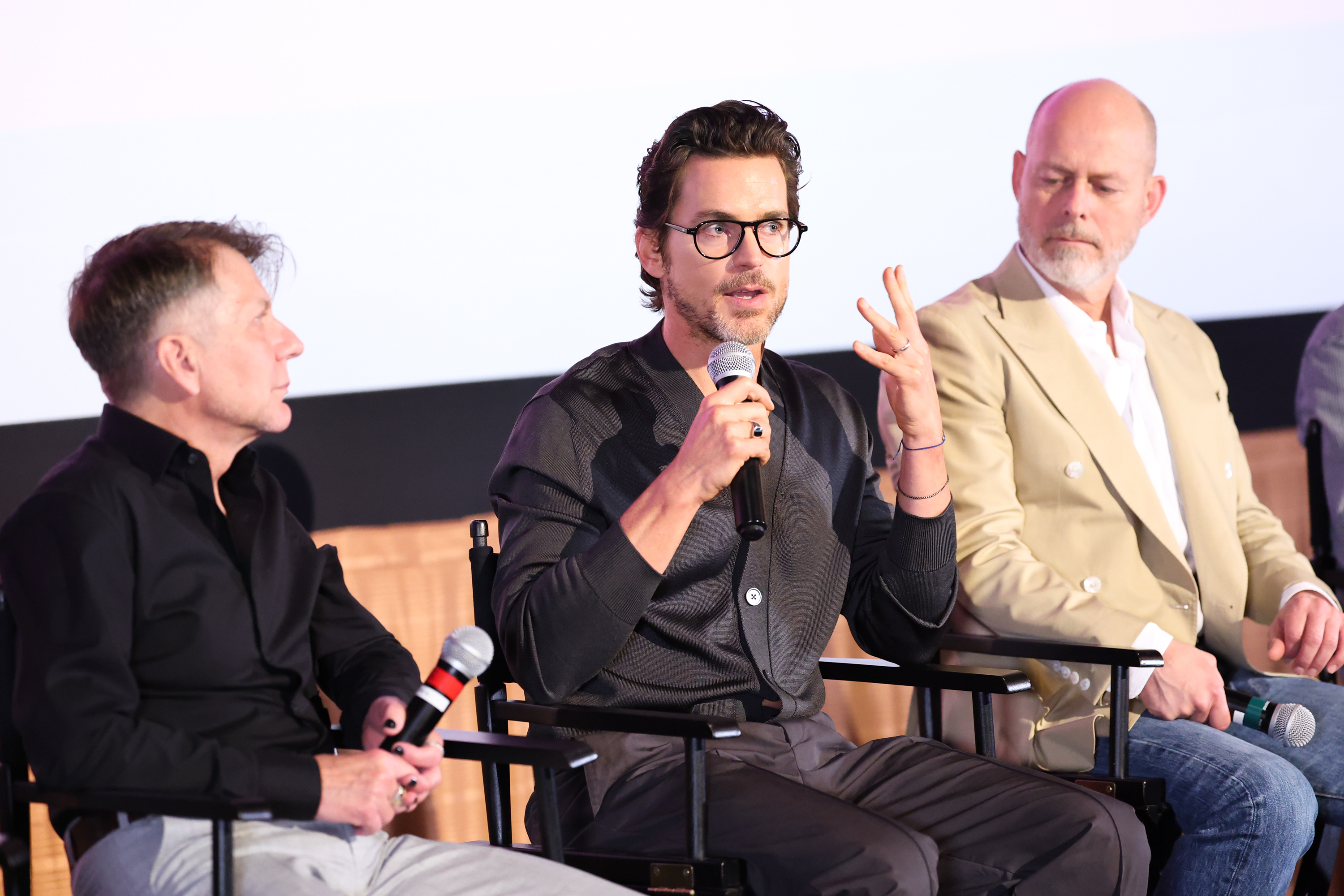 Ron Nyswaner, Matt Bomer and Daniel Minahan at the IndieWire and Paramount + Consider This FYC Event at Studio 10 on June 8, 2024 in Los Angeles, California.