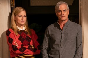 TALES OF THE CITY, (aka ARMISTEAD MAUPIN'S TALES OF THE CITY), from left: Laura Linney, Paul Gross in 'Rainbow Warriors', (Season 1, Episode 109, aired June 7, 2019), ph: Alison Cohen Rosa / ©Netflix / Courtesy Everett Collection